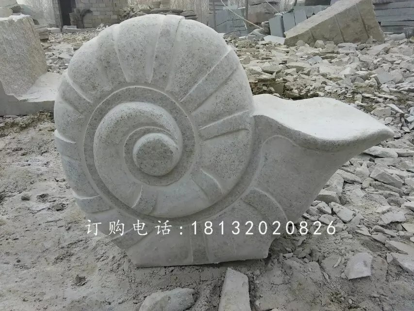 大理石蝸牛動物雕塑，蝸牛石雕 (1)
