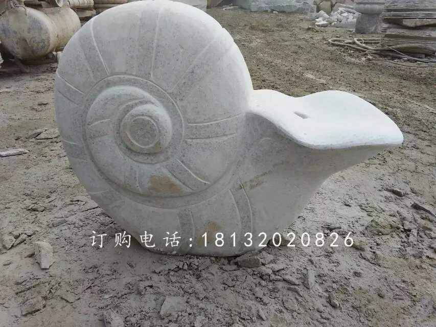 大理石蝸牛動物雕塑，蝸牛石雕 (2)