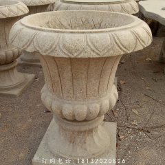 石雕花缽,歐式花缽雕塑