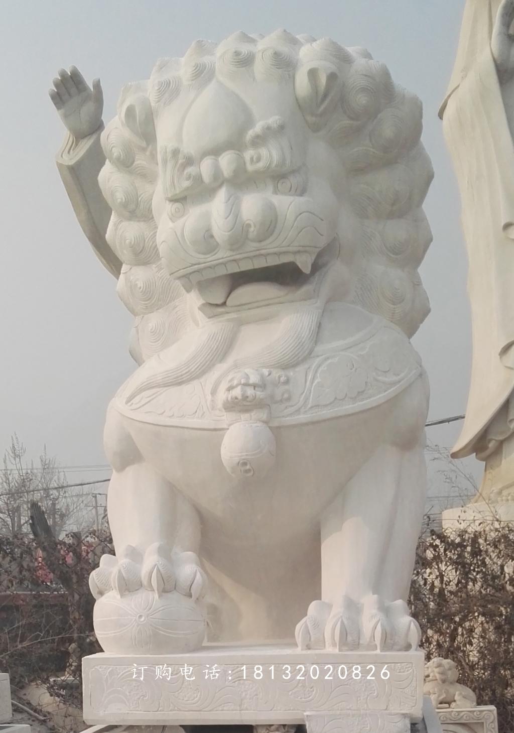 漢白玉獅子雕塑,漢白玉北京獅子 (2)