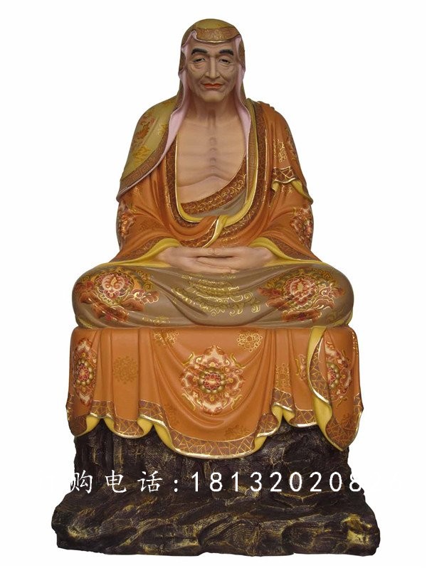 坐式佛像雕塑,玻璃鋼十八羅漢 (8)
