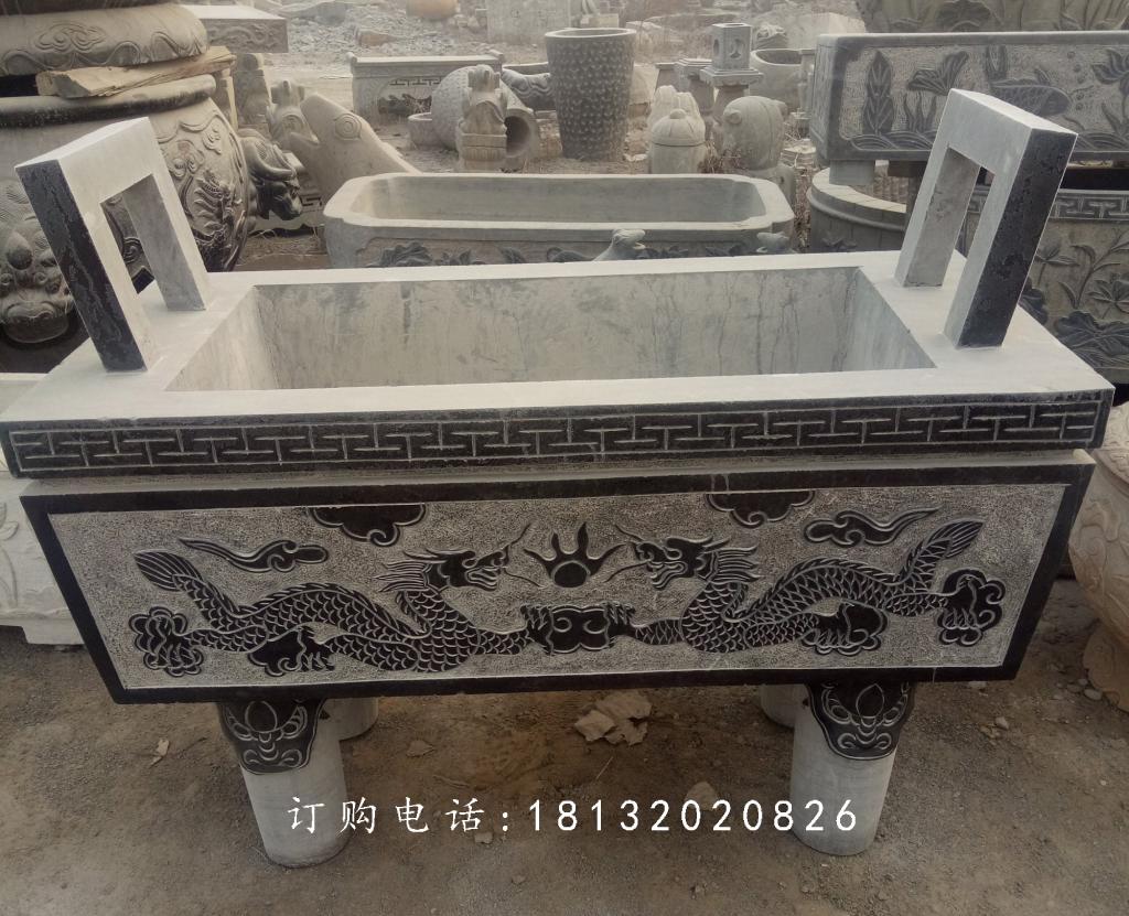 石雕香爐,青石香爐,寺廟方形香爐 (2)