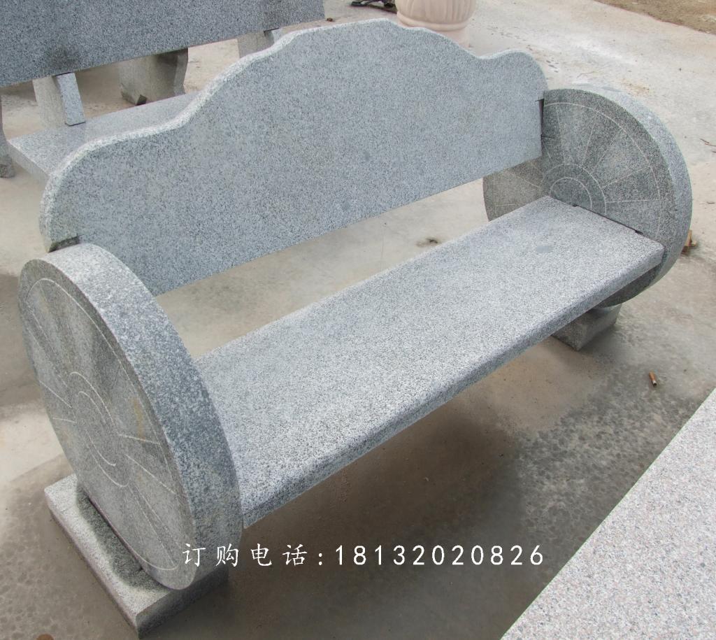 大理石椅子,公園長椅石雕 (3)