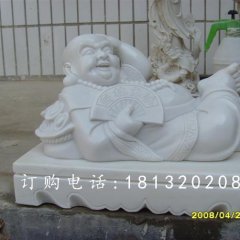 高枕無憂石雕，彌勒佛睡覺石雕，石雕佛像