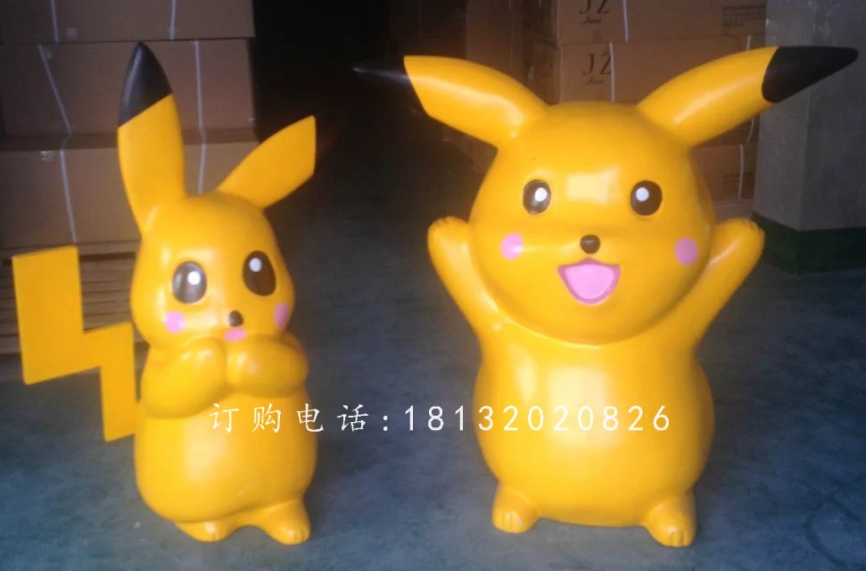 皮卡丘雕塑,卡通玻璃鋼雕塑 (3)
