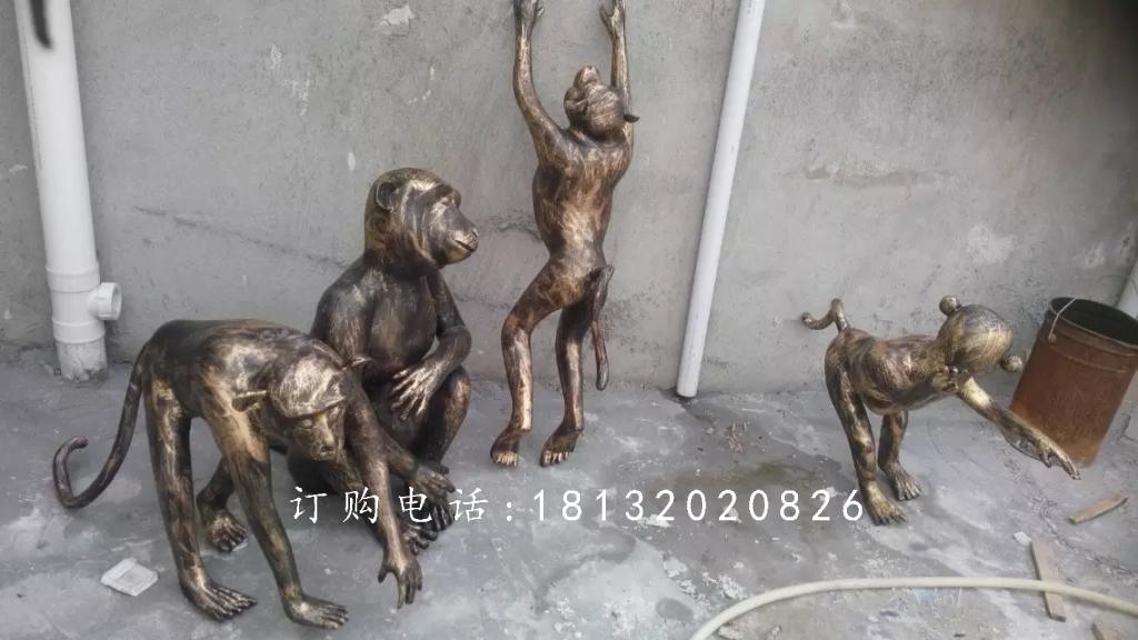 猴子銅雕,動物銅雕 (2)