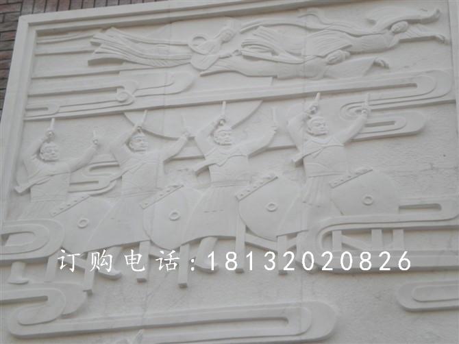男人打鼓石浮雕,廣場(chǎng)人物景觀石浮雕