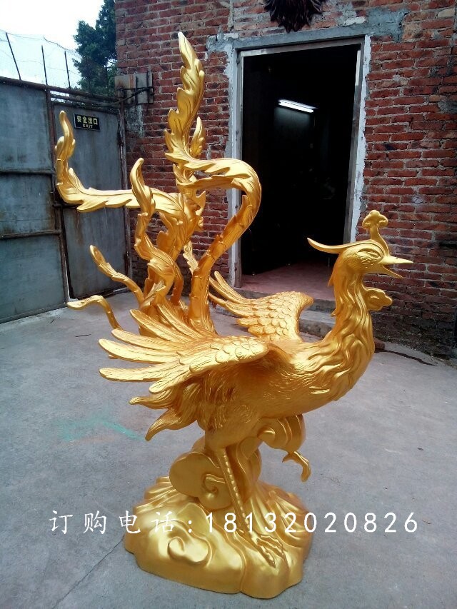 玻璃鋼鳳凰,玻璃鋼仿銅動物
