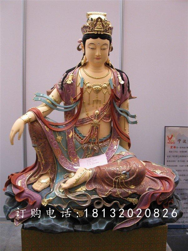 玻璃鋼觀音雕塑,坐式觀音菩薩玻璃鋼雕塑