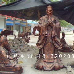 玻璃鋼孔子雕塑，玻璃鋼仿銅孔子雕塑