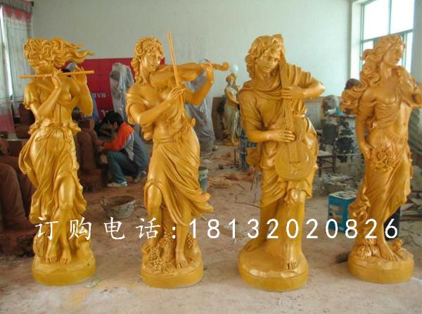 玻璃鋼吹拉彈唱雕塑,西方人物雕塑