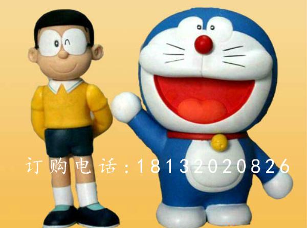 玻璃鋼大雄與多啦a夢雕塑,卡通人物雕塑