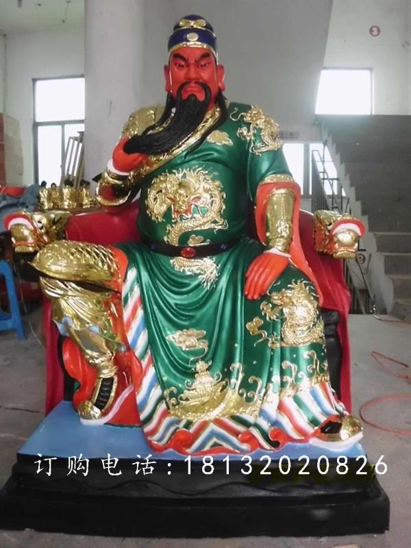 玻璃鋼關(guān)公雕塑,彩繪關(guān)公雕塑
