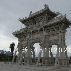三門石牌樓，大理石牌樓雕塑