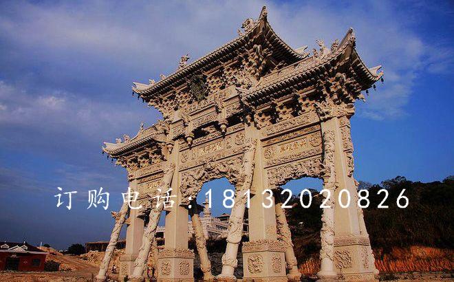 三門石牌樓,大理石牌樓雕塑 (2)