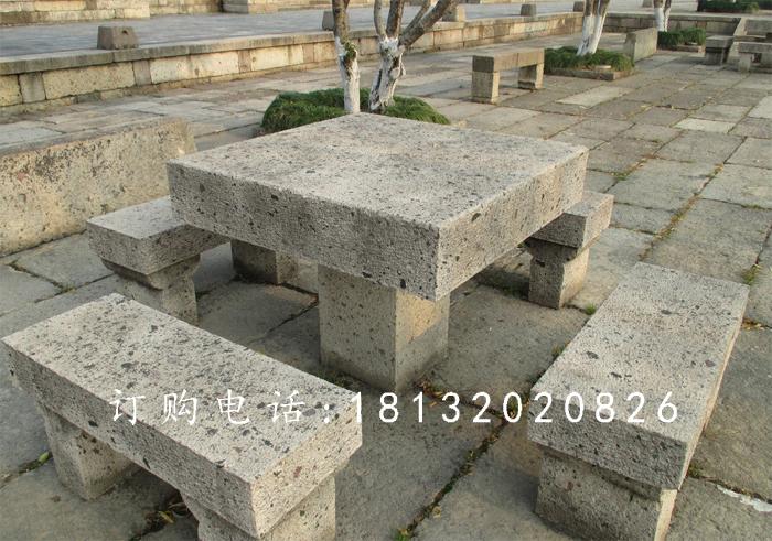 方桌石雕,長凳石雕,公園石桌凳