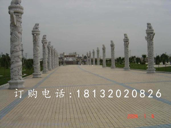 青石華表,廣場龍柱石雕