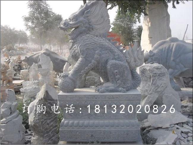 古代神獸石雕,青石仿古麒麟雕塑