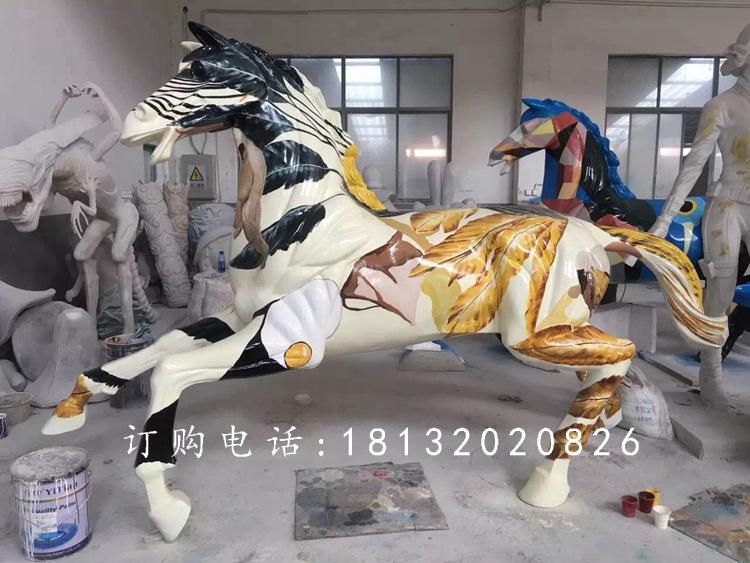 玻璃鋼彩繪馬雕塑,玻璃鋼動物雕塑 (2)