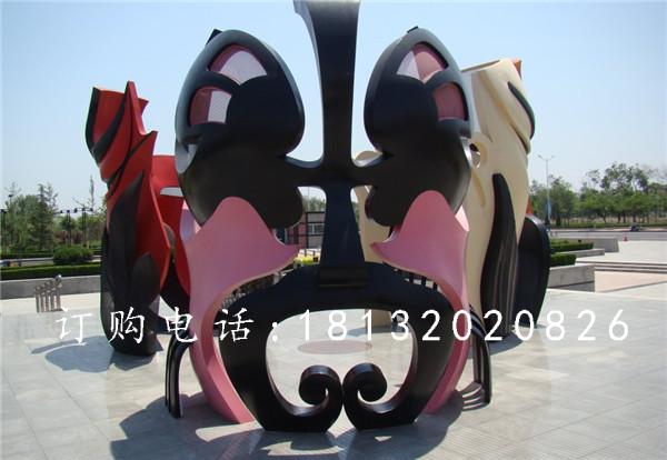 玻璃鋼臉譜雕塑,廣場玻璃鋼雕塑 (2)