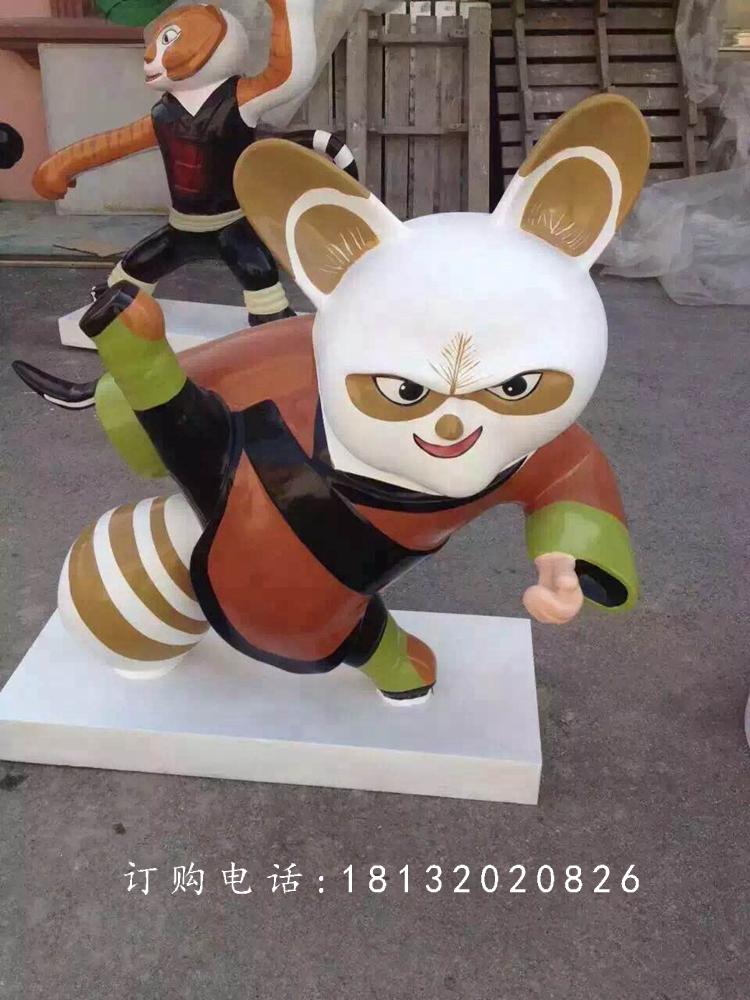 玻璃鋼功夫熊貓雕塑,卡通動物雕塑 (1)