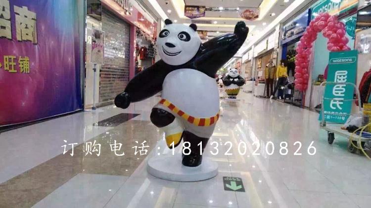 玻璃鋼功夫熊貓雕塑,卡通動物雕塑 (3)