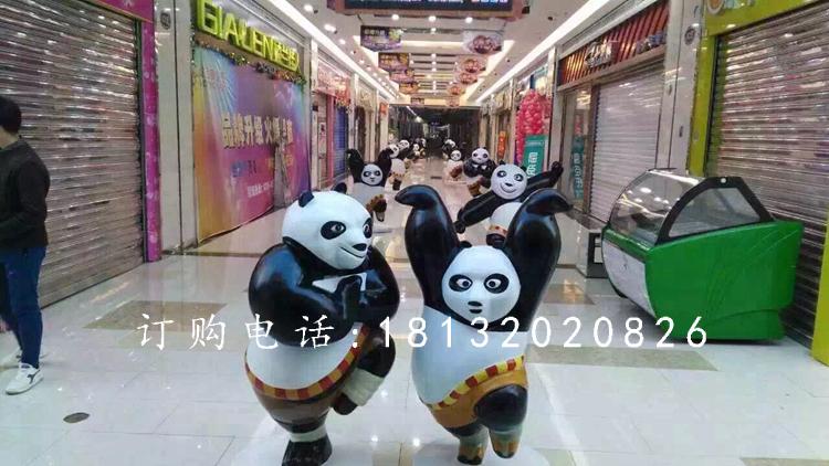 玻璃鋼功夫熊貓雕塑,卡通動物雕塑 (4)