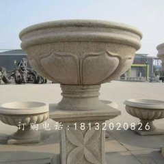 公園花盆雕塑,景觀花盆石雕
