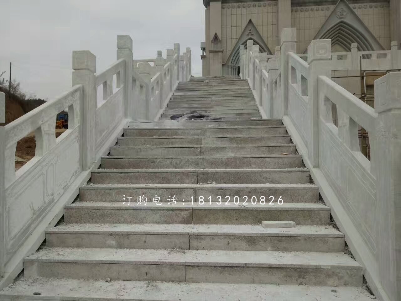 教堂石欄板雕塑,漢白玉欄板石雕 (2)