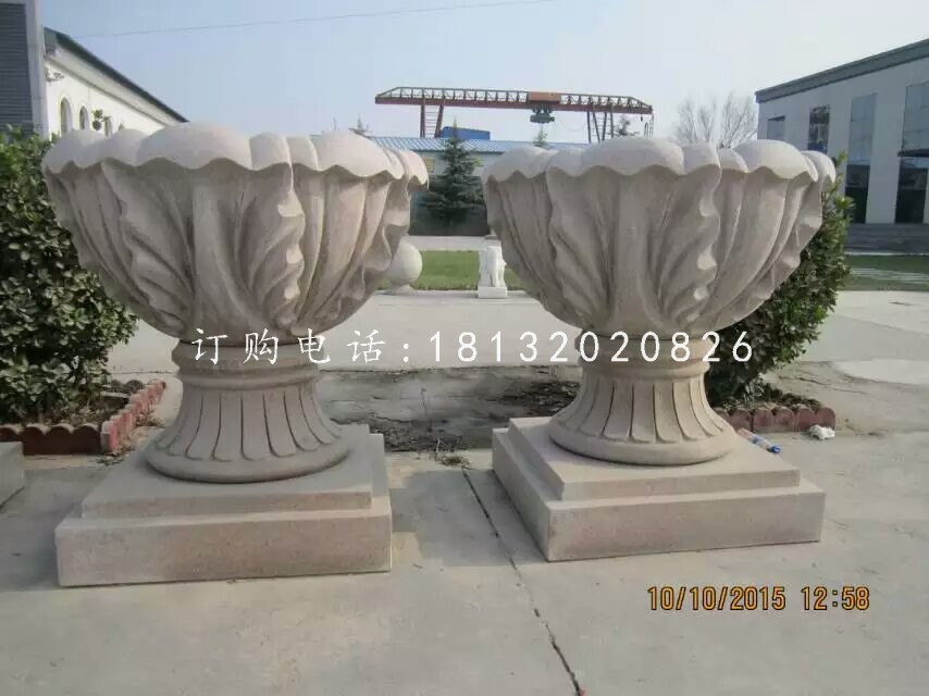 景觀花盆雕塑,歐式花盆石雕