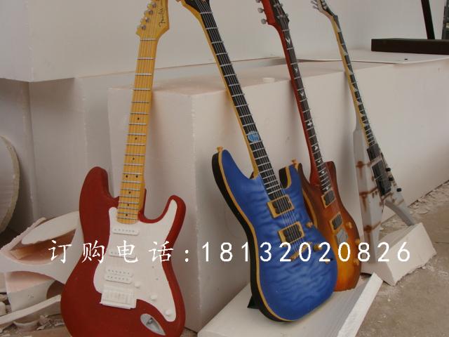 玻璃鋼吉他雕塑,玻璃鋼仿真樂器