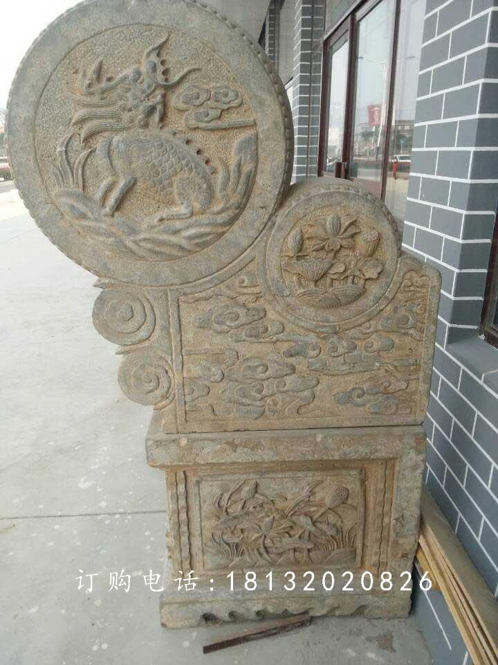 門鼓石雕,仿古門枕雕塑