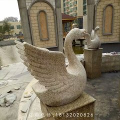 砂巖天鵝雕塑，小區(qū)景觀動物石雕