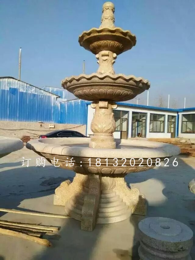三層石噴泉雕塑,小區噴泉石雕