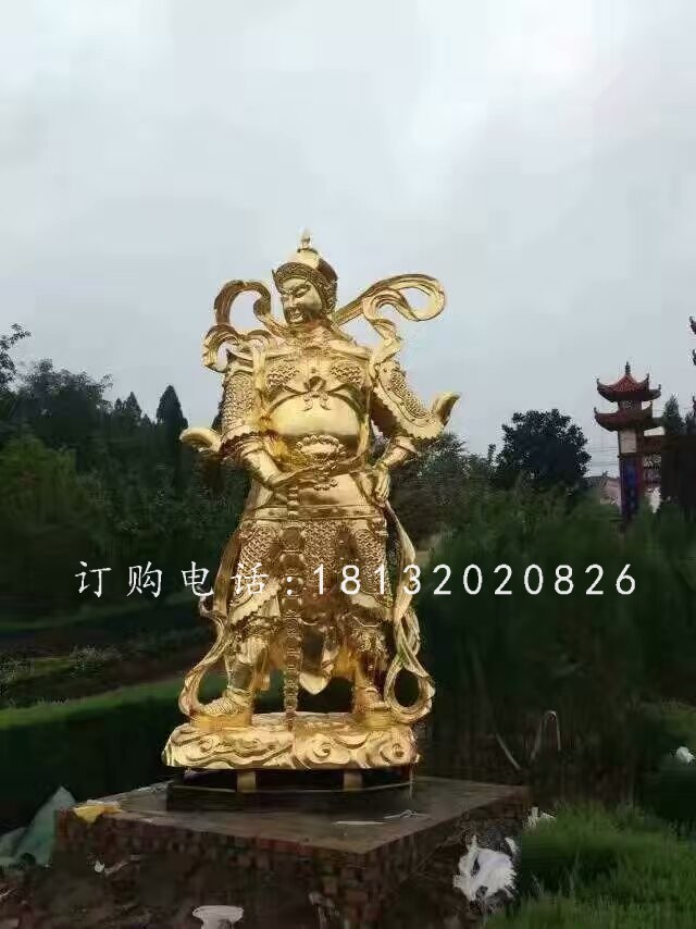 韋陀銅雕,貼金菩薩雕塑