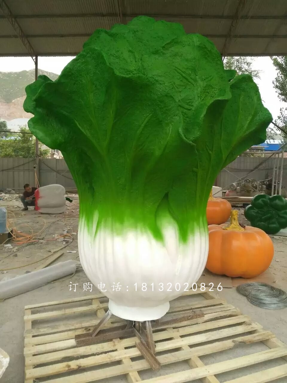 玻璃鋼蔬菜雕塑,仿真大白菜