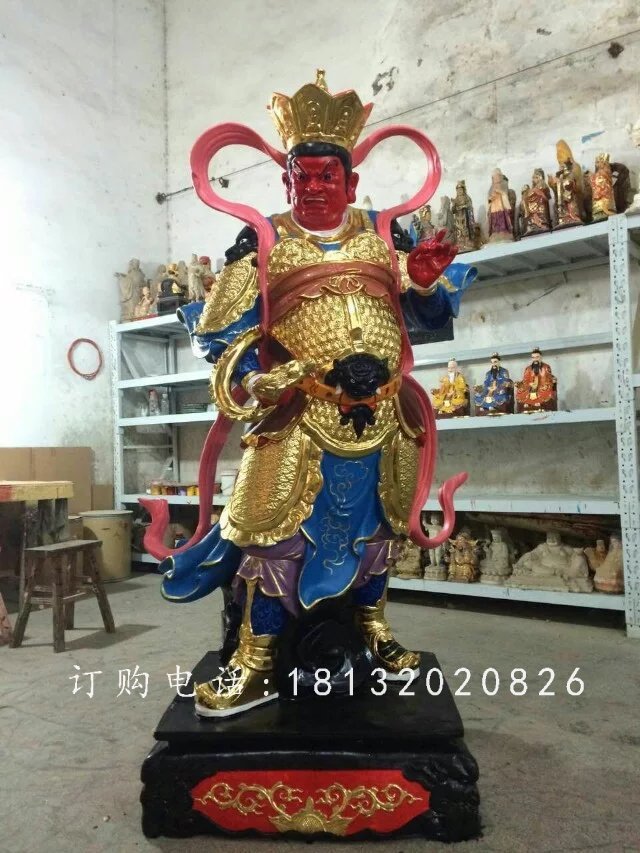 四大天王雕塑，玻璃鋼彩繪雕塑 (2)