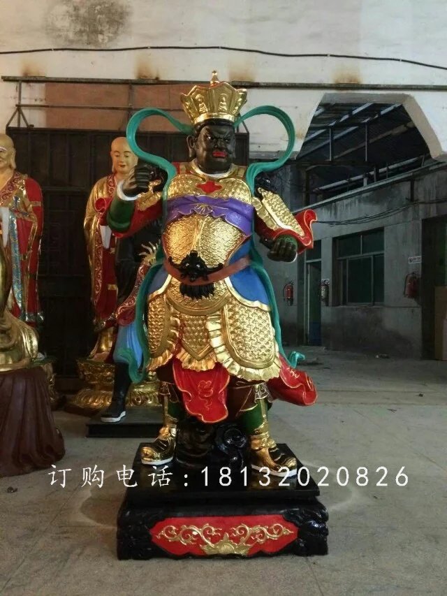 四大天王雕塑，玻璃鋼彩繪雕塑 (4)