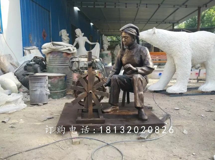 紡織玻璃鋼雕塑,仿銅紡織雕塑,廣場景觀雕塑 (2)