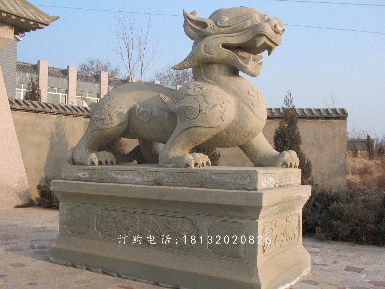 大理石貔貅雕塑,古代神獸石雕
