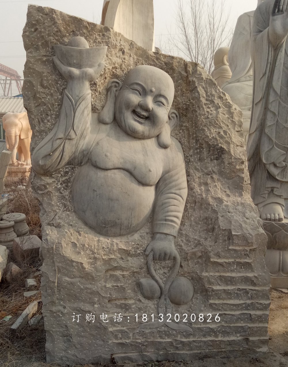 彌勒佛浮雕石雕,佛像石浮雕