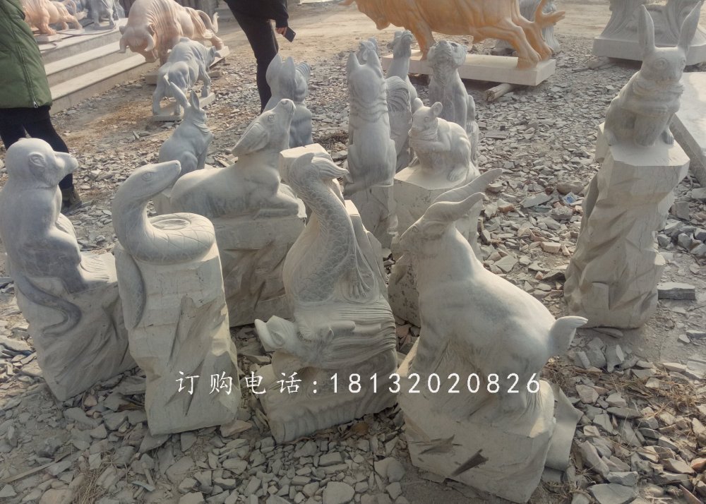 十二生肖動物石雕,仿古動物石雕