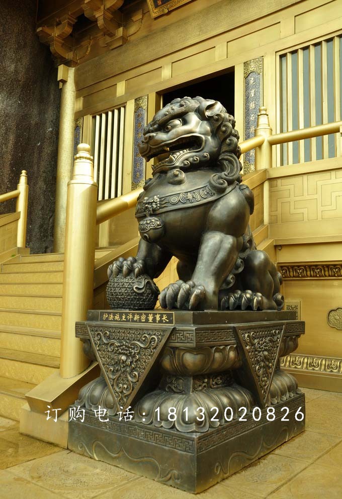 戲球獅銅雕,廣場(chǎng)青銅獅 (2)