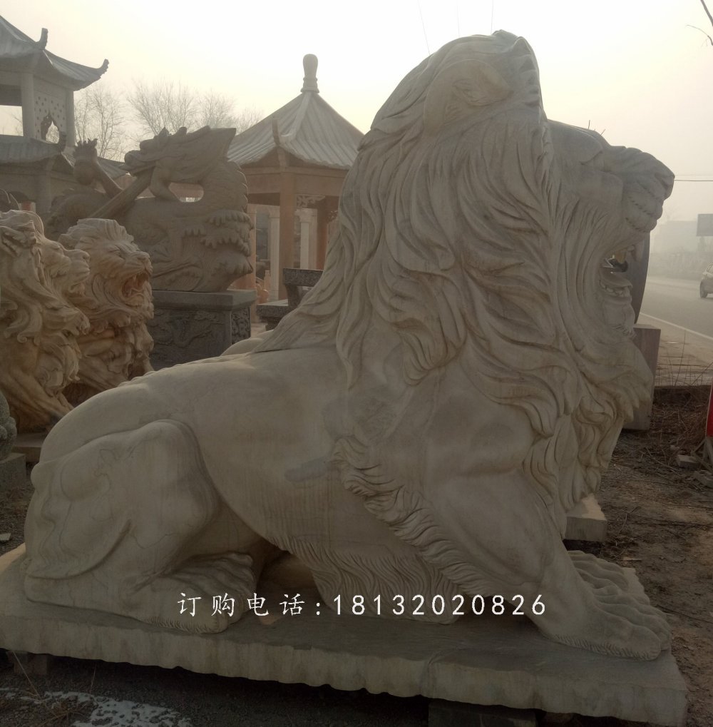 匯豐獅石雕,銀行門口獅子石雕