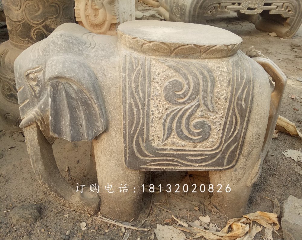 大象石凳,仿古石凳,仿古石雕