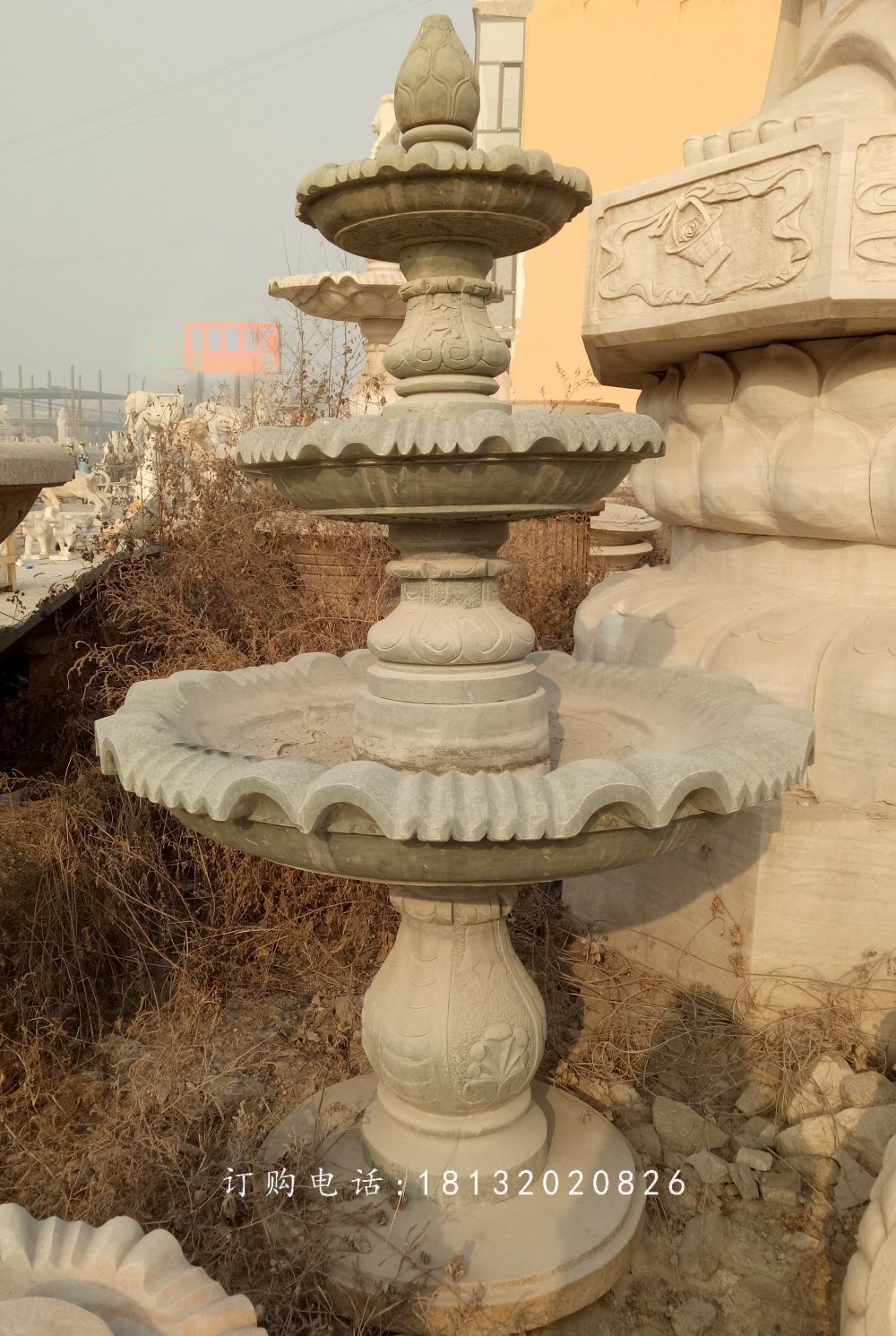青石噴水盆,公園噴水盆石雕