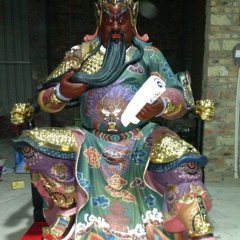 玻璃鋼關公春秋雕塑，彩繪玻璃鋼雕塑