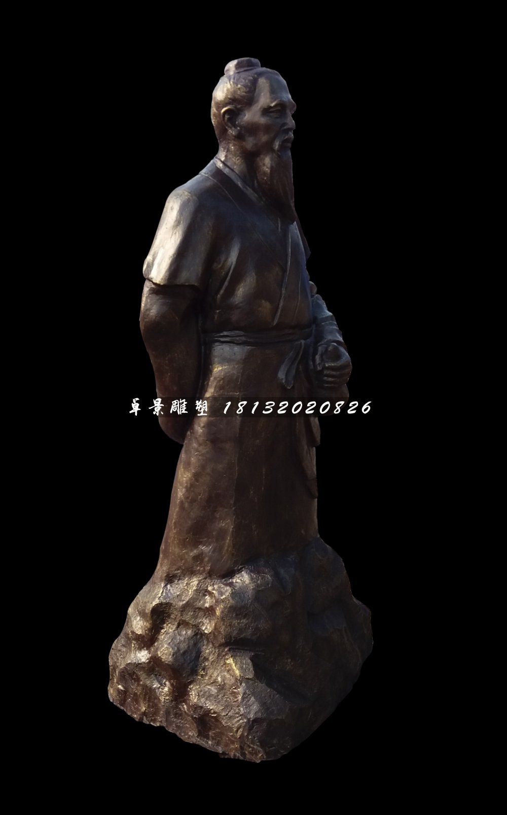 藥王孫思邈銅雕,公園名人銅雕 (2)
