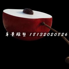 玻璃鋼半塊蘋果雕塑，公園景觀雕塑