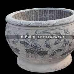 仿古石頭花盆,大理石雕刻花盆